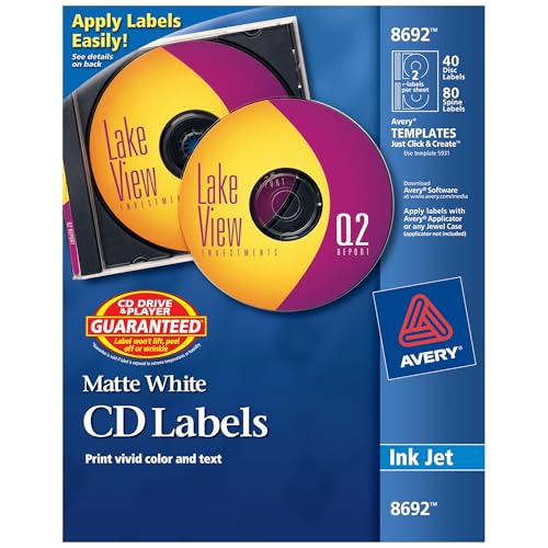 Avery 8692 Cd Labels, Print To The Edge cover