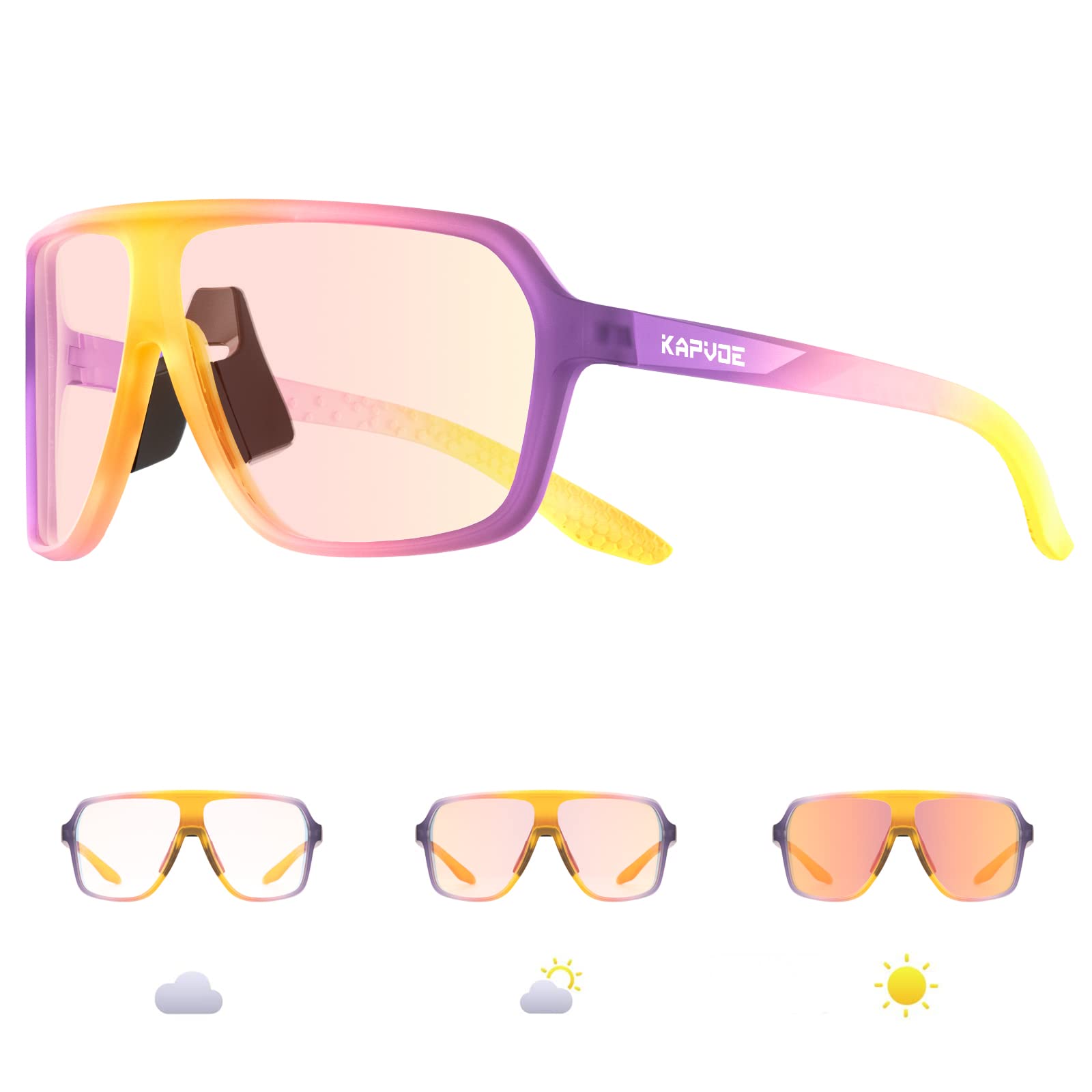 KAPVOE Gafas Ciclismo Fotocromaticas Bicicleta Montaña Gafas de Sol Transparentes Deportivas BTT Pesca Running