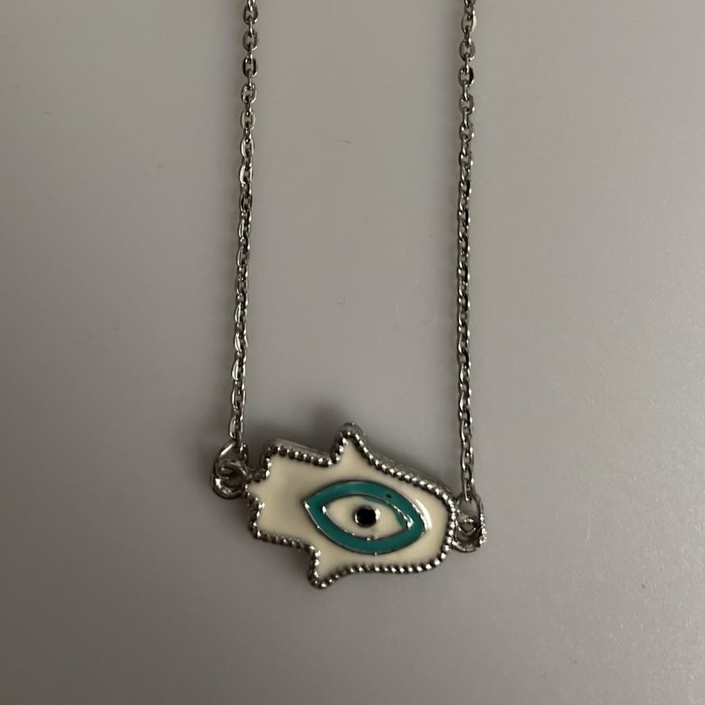 VIE Evil Eye Bracelet, White Hamsa Hand (JIT)