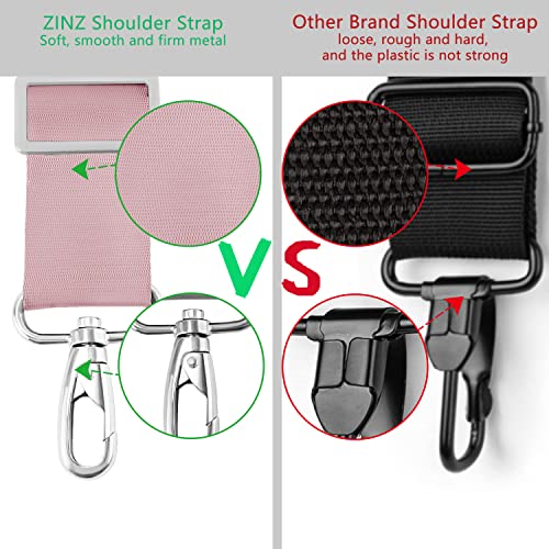 Image of ZINZ 79 inch Shoulder Strap, Extra-thick Fixed Cushion Pad and Dual Clasps Universal Replacement Strap with Metal Swivel Hooks for Laptop Bags, Luggage Bags, Camera, Crossbody (200cm,Pink)