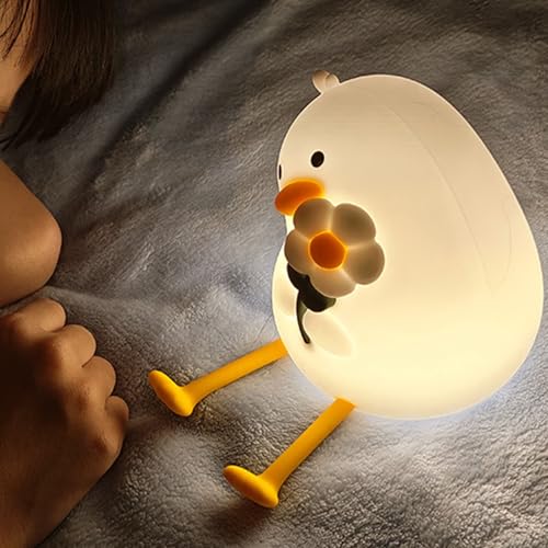 Lámpara de Mesa de Noche LED de Pato de Silicona con Control Táctil miniatura 6