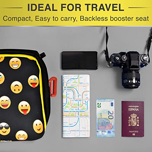 Bubblebum Inflatable Booster Seat Bundle - Pink & Emoji - Travel Booster Seat - Car Booster Seat - Hybrid Booster Seat - Portable Booster Seat For Car - Foldable Narrow Slim Design #TOP5