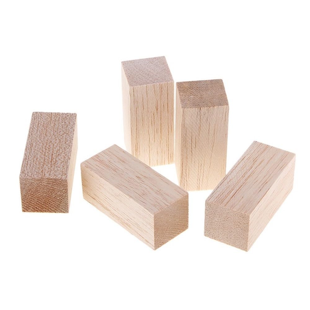 Drewniane patyczki do majsterkowania, 5 szt. kwadratowych patyczków drewnianych, naturalnych, niedokończonych, 50 – 200 x 30 mm x 30 mm (130 x 30 x 30 mm)