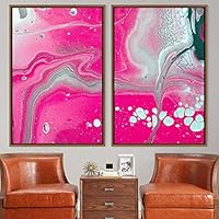 2 Piece Framed Canvas Wall Art Organic Fluids Canvas Prints Home Artwork Decoration for Living Room,Bedroom - 16
