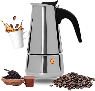 Cafeteira italiana aço inox com alça 9 xícaras 450ml para café exp