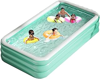 Inflatable Swimming Pools, Inflatable Swimming Pool Family Large Rectangular Pool for Kids Adults, Kids Paddling Pool Blow Up Pool for for 1-8 People, Above Ground Pools for Garden Backyard (Color :