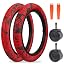16 In/2 Tires + 2 Tubes/Red Black
