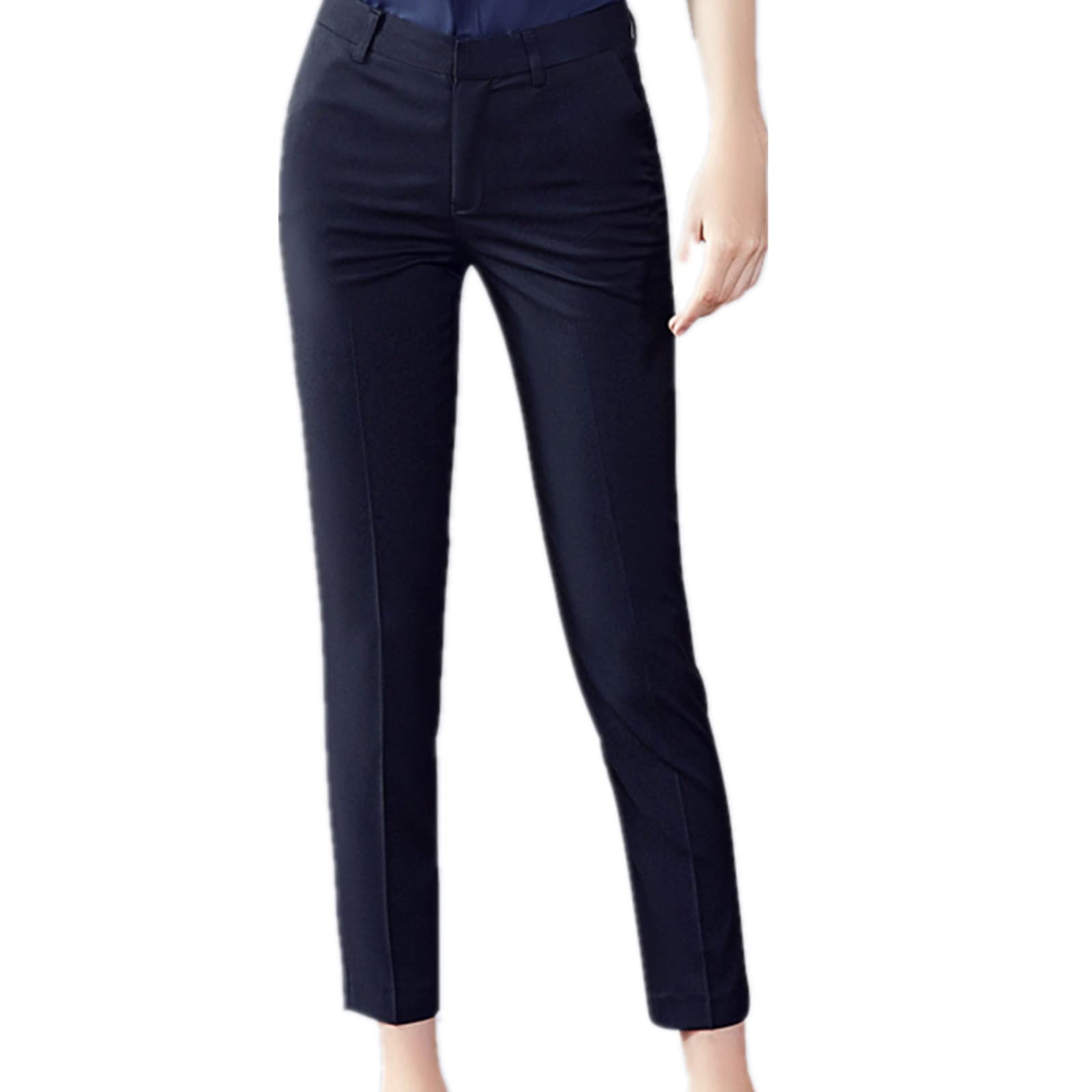 Fashion Womens Casual Workplace Temperament Trousers Loose All-Match Straight Pants Commuter Trousers 4XL Grey