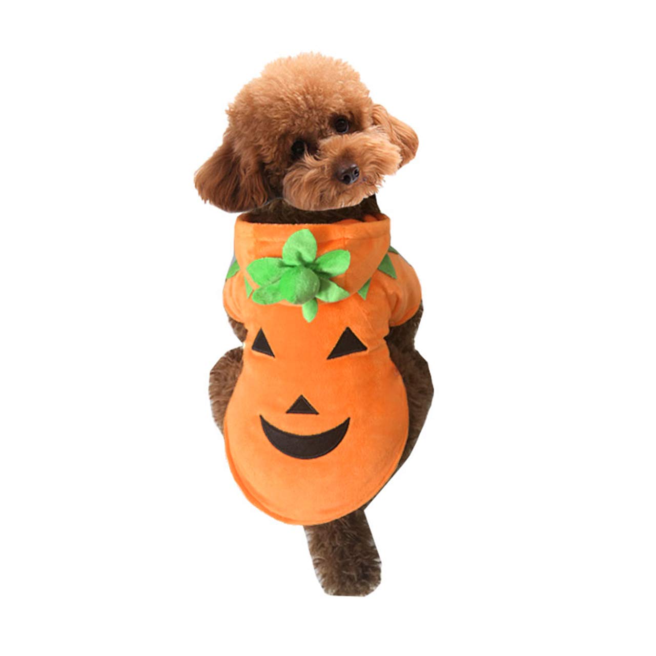 Mogoko Costume da zucca di Halloween per cani e gatti, costume per cosplay per cuccioli, caldo abbigliamento in pile con cappuccio per animali autunnali e invernali (taglia XXXL)