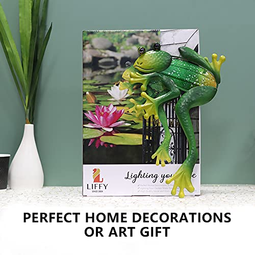Liffy Metal Frog Wall Decor Garden Frog Outdoor Decor Indoor Room Home Glass Wall Art Hanging Decorations Fence Decorative Ornaments Outside For Porch,Patio,Yard #TOP1
