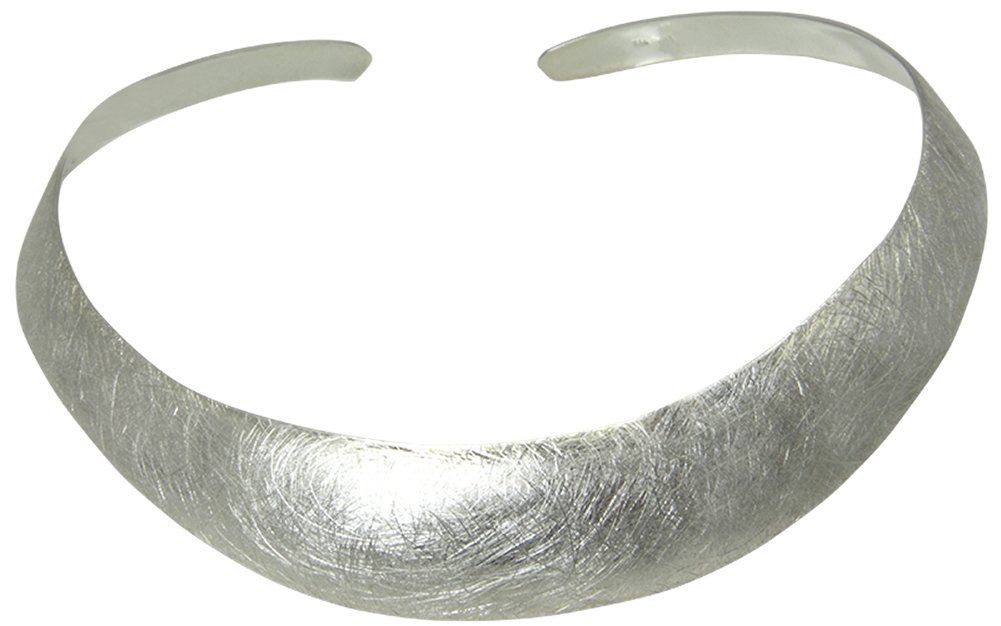 handgefertigter Halsreif Goldschmiedearbeit aus Deutschland (Sterling Silber 925) 20 mm breite Damen Halsspange