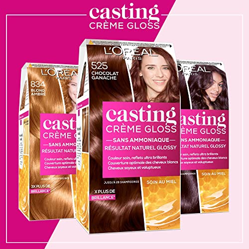 L'Oréal Paris Casting Crème Gloss Coloration Ton sur Ton pour Cheveux - Sans Ammoniaque - Chocolat Noir (323)