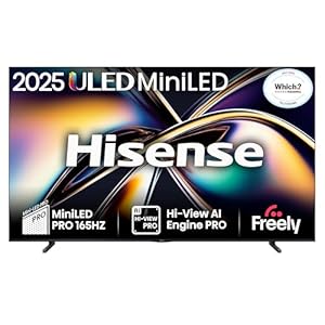 Hisense 100" 100U8QTUK MiniLED QLED 165Hz Smart AI TV - Hi-View AI Engine PRO, 165Hz Game Mode Ultra, 4.1.2 Channel, Dolby Atmos, Quantum Dot Colour, Anti-Reflection PRO with Freely, YouTube, Netflix