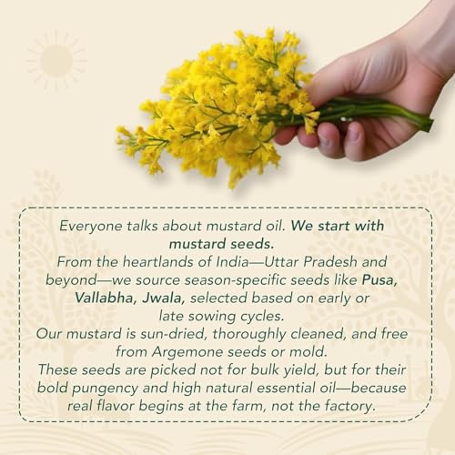 Image of Anveshan Wood Pressed Black Mustard Oil-1 L (Cold Pressed-Extracted On Wooden Churner)|Plastic Bottle|Kolhu /Kacchi Ghani /Chekku|Natural|Chemical-Free|Cold Pressed Mustard Oil For Cooking