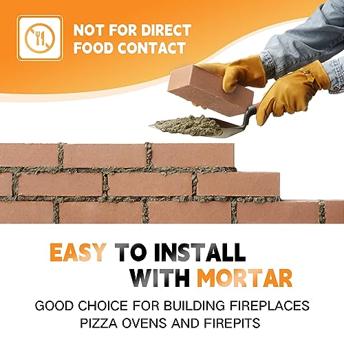 Image of Fire Bricks, Woodstove Firebricks, Size 9″ x 4-1 /2″ x 1-1 /4″, 2-Pack, Insulating Fire Bricks, 1.25 inch Thick Clay Firebricks Replacement for Wood Stoves, Fireplaces, Fire Pit, Kiln, Pizza Oven