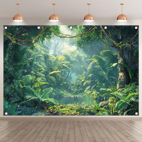 Fondo Fotográfico Tela 12x8ft Bosque Jungla Tropical miniatura 2