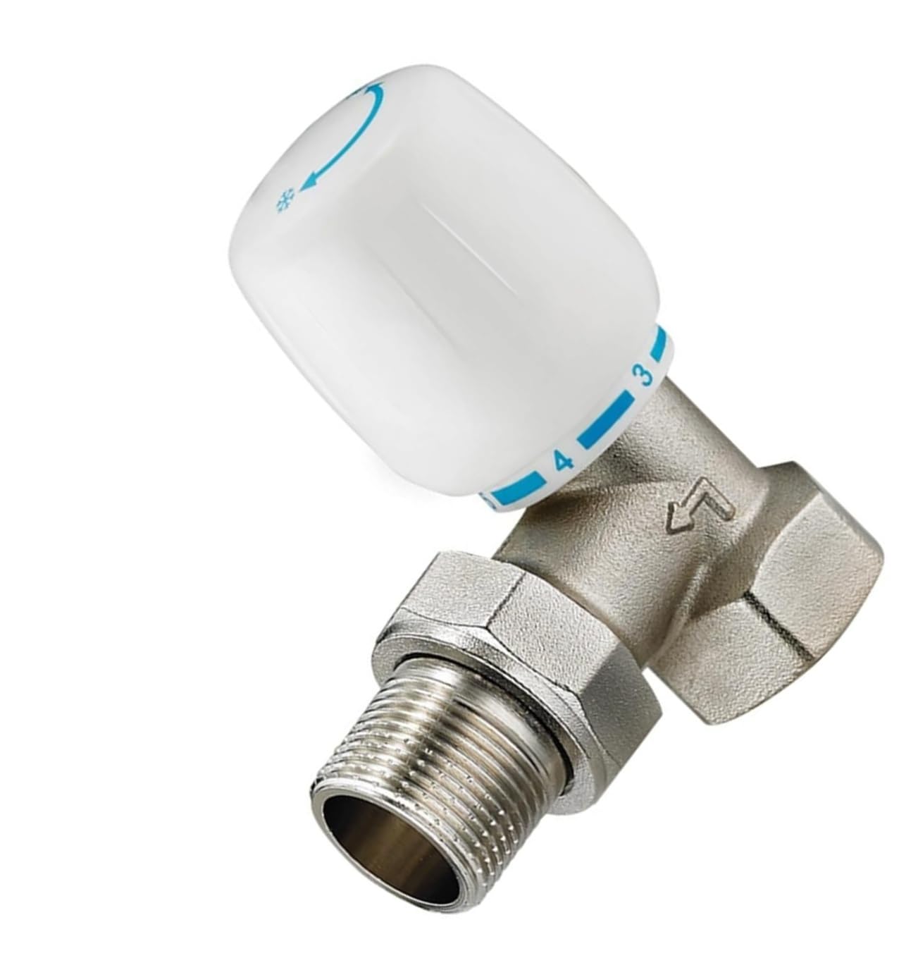 Válvula termostática de latón for radiador DN15 - Válvula de control de temperatura de tipo recto(Angle Type 1/2Inch)