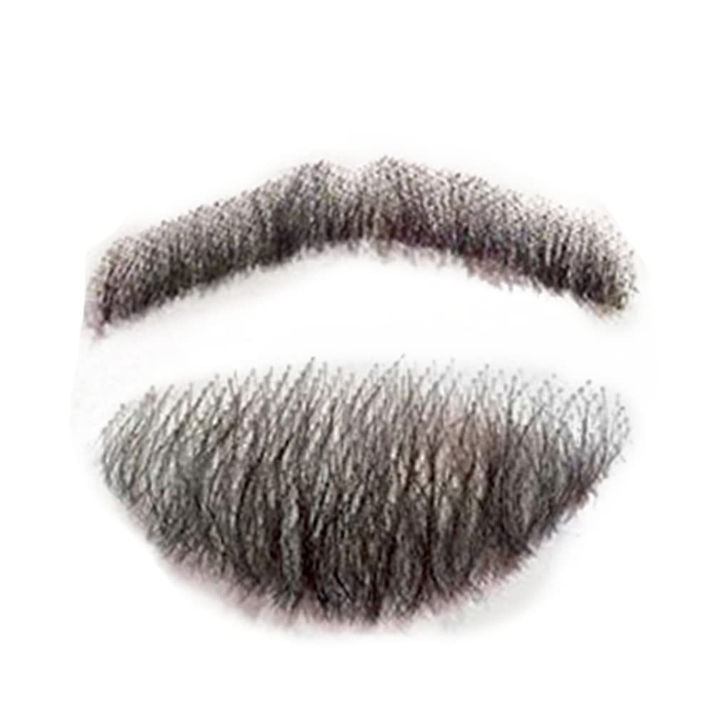 Remeehi Naturale Nero Barba Dei Capelli Umani Del Merletto Fatti A Mano Baffi Del Viso Costume