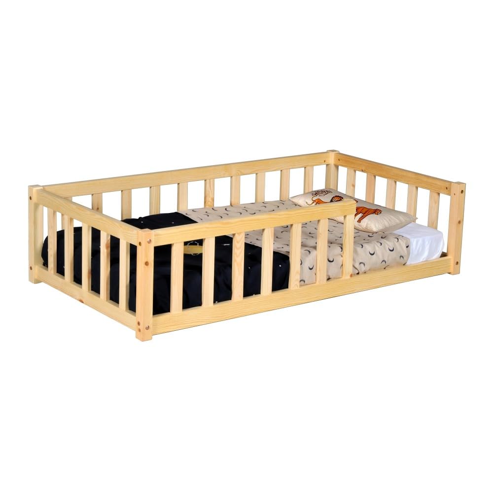 WEBER INDUSTRIES Cama Nino 70 x 140 + 1 somier + barrera/natural
