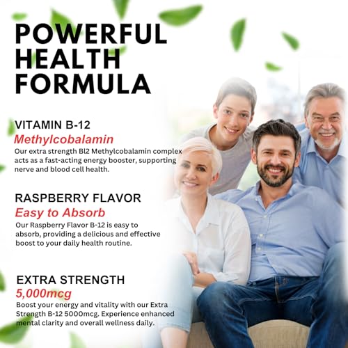 image for VITBOOST Vegan Liquid B-12 Drops – 60 x 5000 mcg Extra Strength Rasp