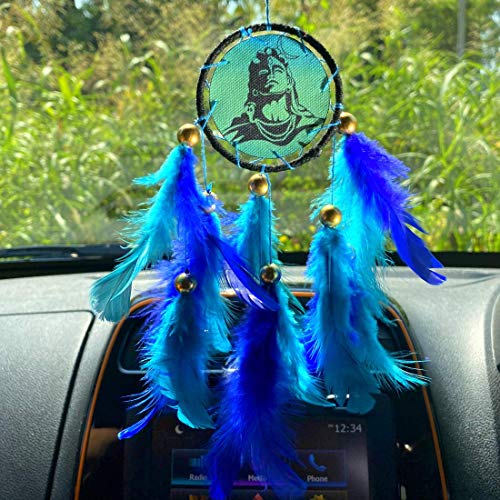Rooh dream catcher ~ Shiva Moon Car Hanging ~ Handmade Hangings for Positivity (Can be used as Home Dcor Accents, Wall Hangings, Garden, Car Windchime)