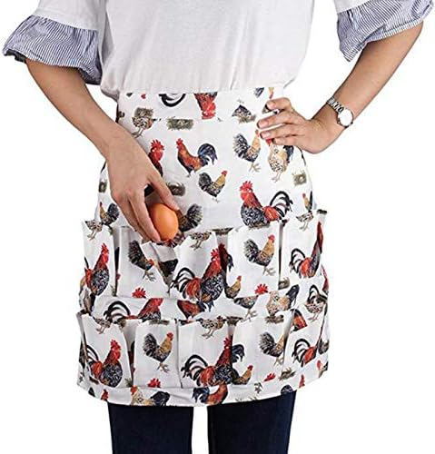 Chicken Egg Collecting Apron,12 Deep Pockets for Hense,Duck,Goose Eggs