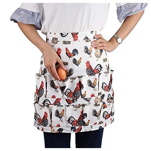Sefiron Chicken Egg Collecting Apron,12 Deep Pockets for Hense,Duck,Goose Eggs