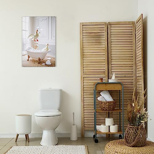 Revolio 60x90 cm Canvas Schilderijen voor Bad - Woonkamer Bar Caffè - Foto op Canvas - Wanddecoratie - Hout Frame - Leuke dieren in bad - Afbeelding 7