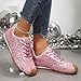 Women's Tennis Shoes Travel Fashion Hands Free Bowling Shoes Retro Mesh Womens Barefoot Sneakers Pink