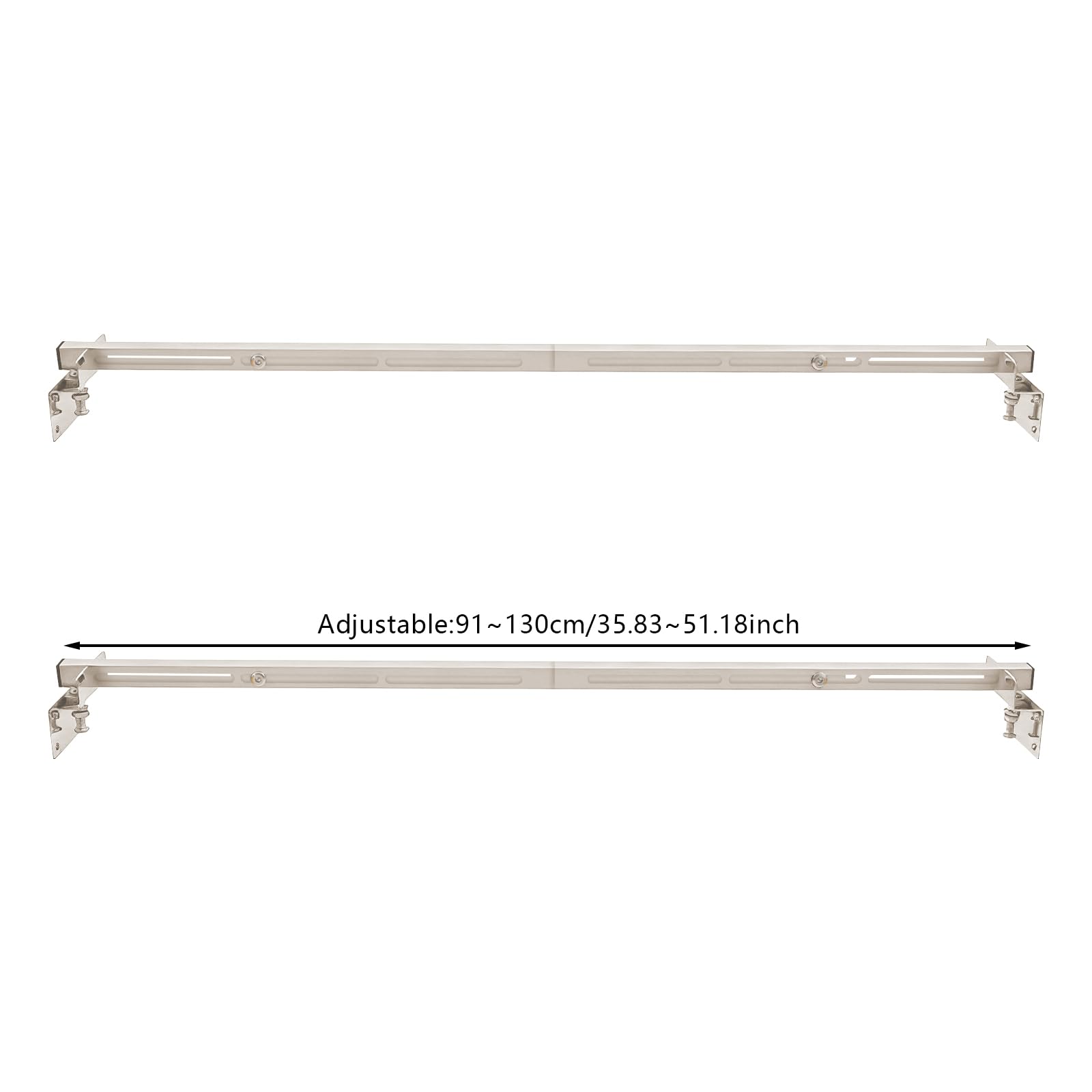 2 supporti per lavello sottolavello in acciaio inox, 91-130 cm, regolabili, portata 150 kg, supporto per lavello sottolavello