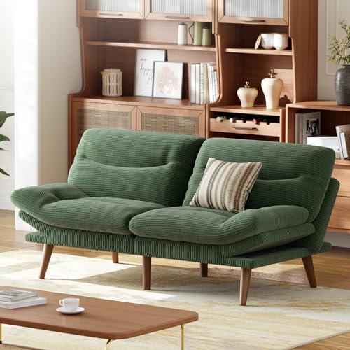 image for AMADA HOMEFURNISHING Futon Sofa Bed with Adjustable Backrest & Armrest