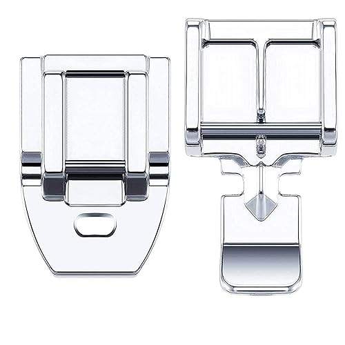 YRDQNCraft Pack of 1pcs Zipper Foot and 1pcs Invisible Zipper Foot for All Low Shank Snap-On Singer, Brother, Babylock, Janome, Kenmore, Juki, New Home, Elna