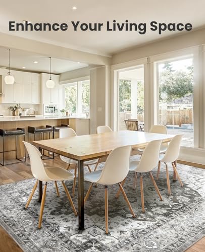 AMADA HOMEFURNISHING 5x7 Area Rugs, Washable Living Room Rug Low-Profile with Non-Slip Backing & Durable Edge Binding, Vintage 5x7 Rugs for Living Room, Bedroom, Dinning Room - Image 4