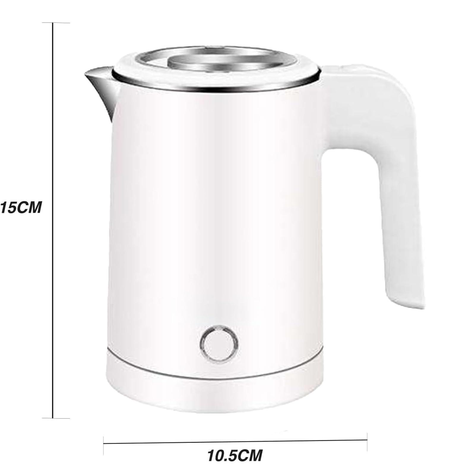 VOLTIX Bollitore Elettrico in Acciaio Inossidabile 0,5L, 600W, bollitore portatile – bollitore elettrico piccolo Ideale per Casa, Ufficio e Viaggi, Senza BPA (Bianco)