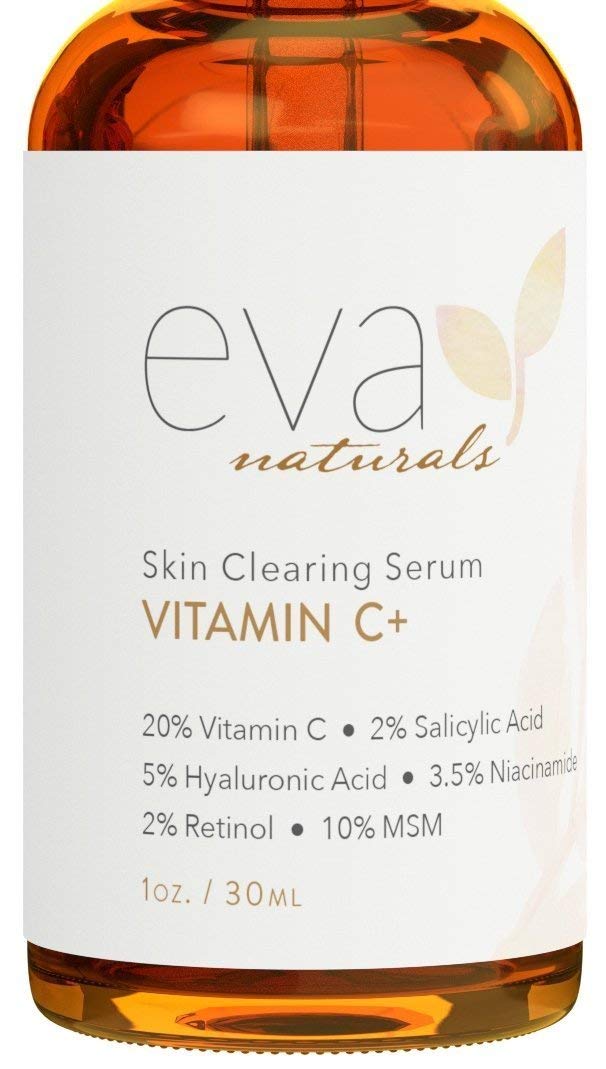 Vitamin C Serum 20% For Face, Pure Vitamin C Face Serum for Wrinkles, Acne, Dry Skin, and Dark Spots (1oz)