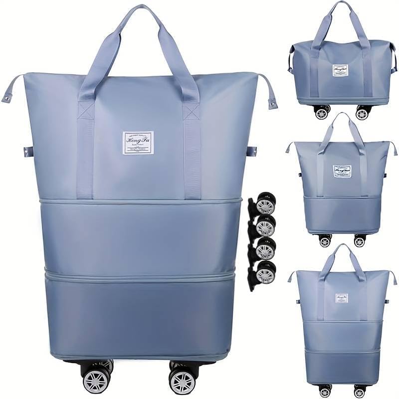 Foldable Travel Bag with Wheels Expandable Rolling Duffle Bag, Tr...