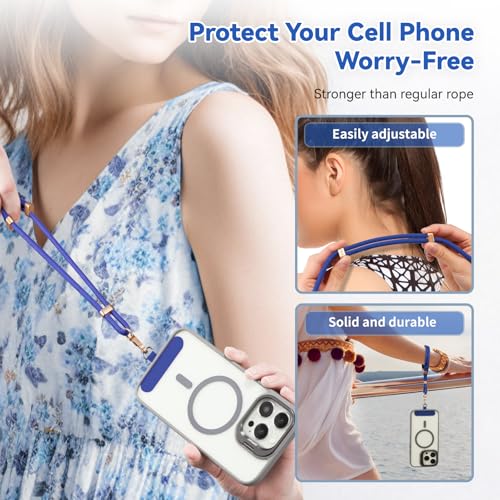Image of VVAAGG Cell Phone Lanyard for iPhone: Crossbody Phone Strap Adjustable Neck Wrist Strap Anti Theft Long Lanyard Travel Essential for Women Most iPhone and Android Smartphones