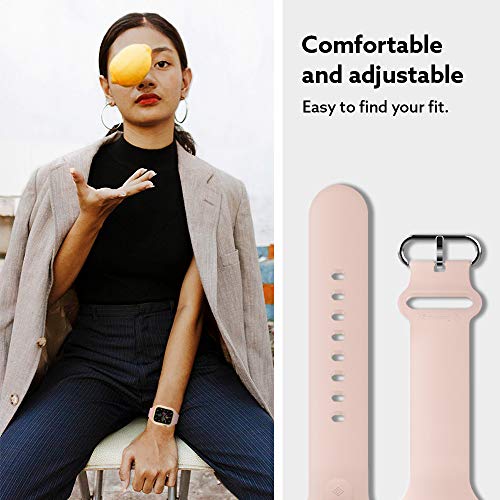Image of CASEOLOGY Nano Pop Band with Cover Case Compatible with Apple Watch Series 6 /SE /5 /4 44mm - Peach Pink
