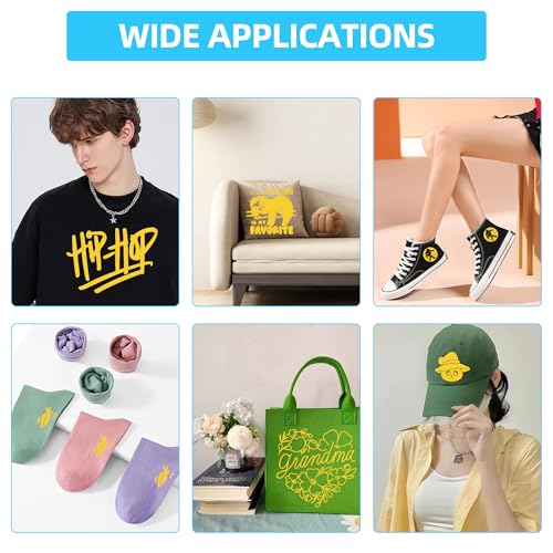 Image of Guangyintong Yellow HTV Heat Transfer Vinyl Rolls, 12 inch X 100ft Iron on Vinyl PVC Adhesive for T-Shirt, Easy to Cut & Weed for DIY Design