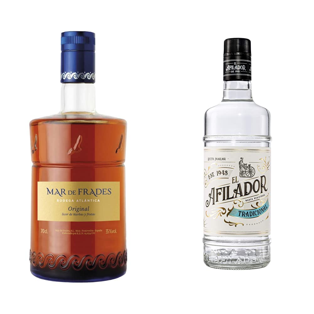 Mar de Frades Licor Hierbas y Frutas Original - 700 ml & El Afilador Tradicional - Botella 700 ml