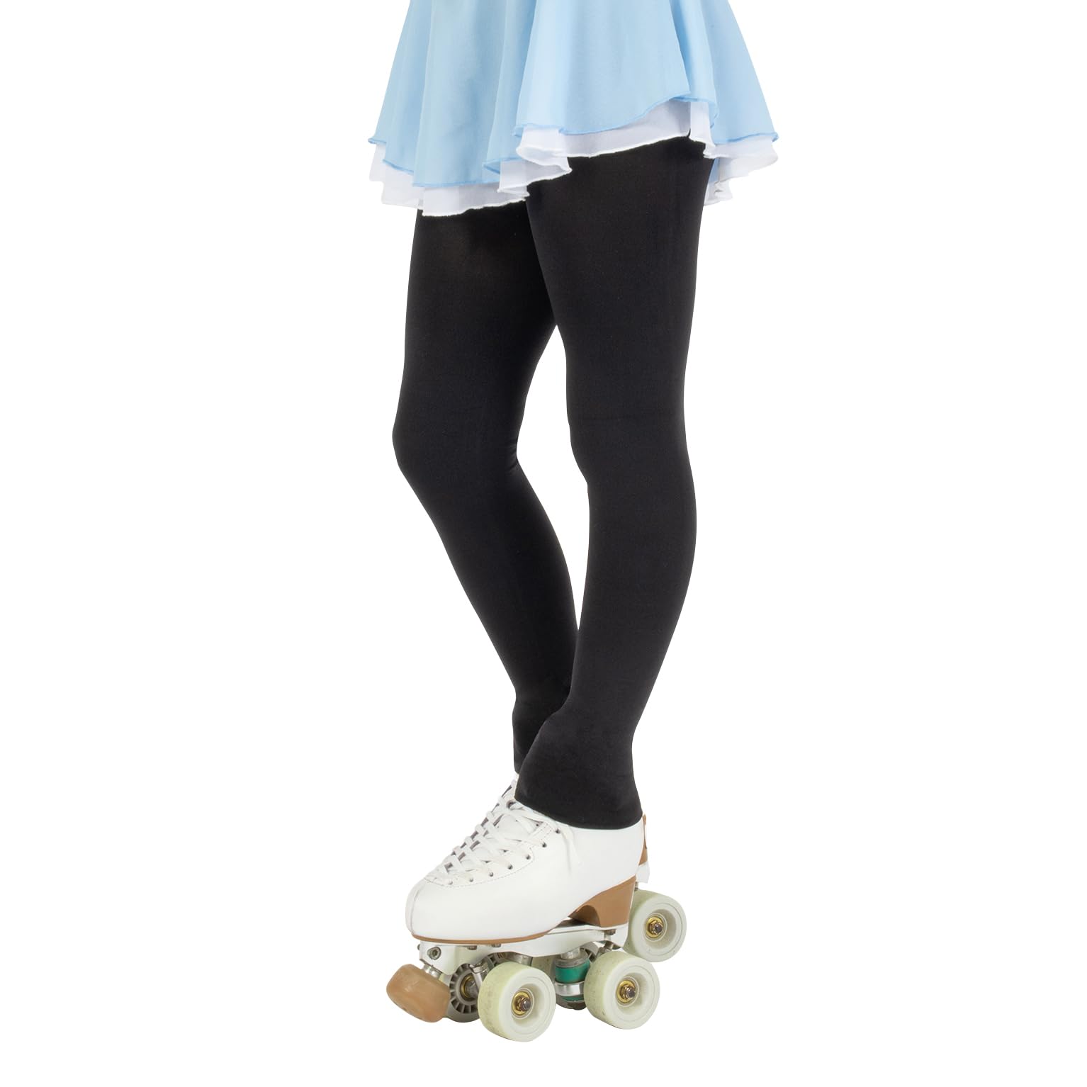 Calzitaly Girls Black Figure Skating Tights For Footless Tights, Skating Leggings, Opaque Leggings, 80 Den, Made In Italy (, 4-6 Years)