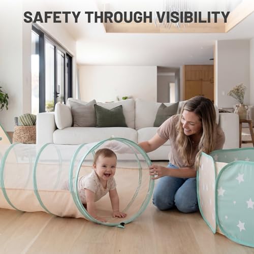 Image of PigPigPen Play Tent for Kids: 3-in-1 Ball Pit with Crawl Tunnel and Princess Tent, Portable Playhouse for Toddlers Boys Girls, Indoor Outdoor Toys Gift Set