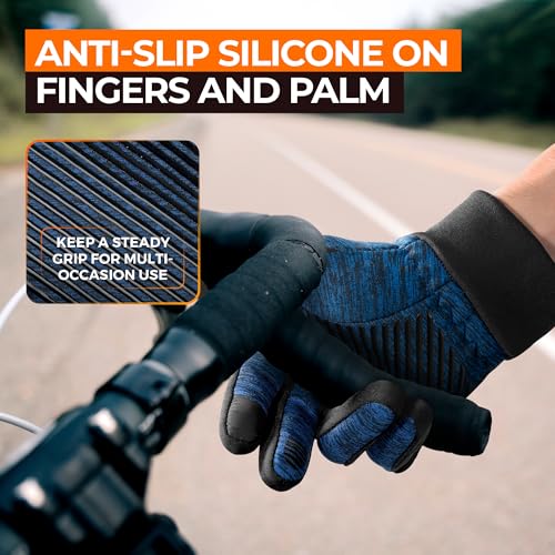 Image of rivmount Lightweight Winter Running Gloves, Touch Screen & Anti-Slip Warm Thermal Glove Liners, Cool Weather Driving Cycling Hiking Biking Walking Sporting for Women Men