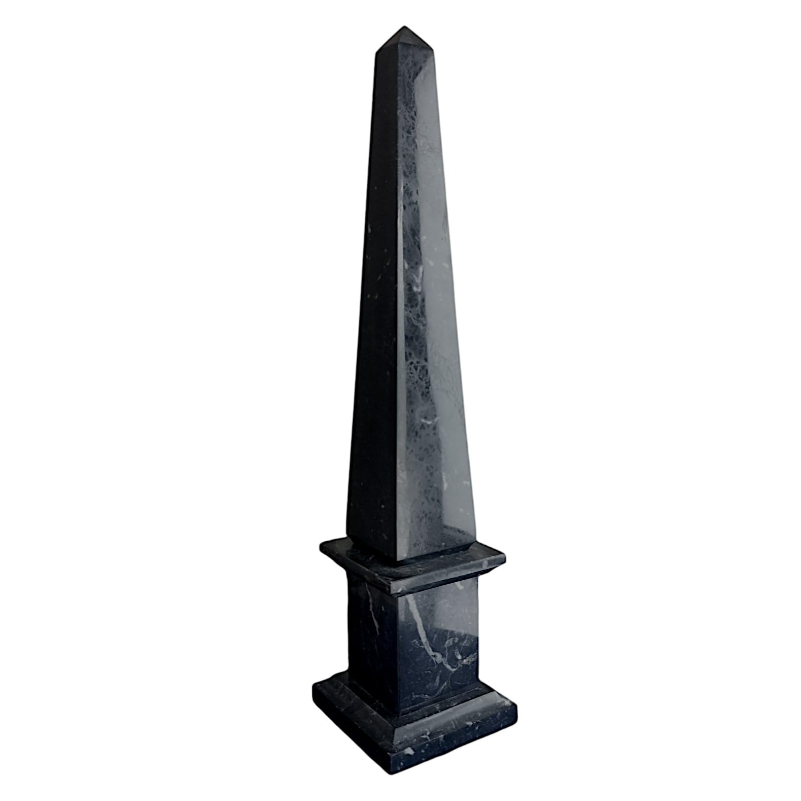 Obélisque marbre noir Marquinia le cadeau de crémaillère idéal sculpture 40cm
