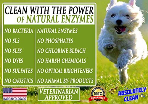 Image of Absolutely Clean Amazing Outdoor Deodorizer odor eliminator Natural Enzyme Just Spray & Walk Away Grass, AstroTurf, Dog Runs, Patios, Decks, Fence & More Vet Approved - odor eliminator for strong odor