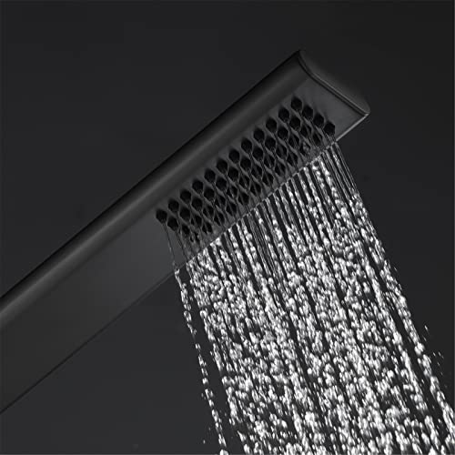 Barre de douche haute pression en laiton colonne inox réglable noire