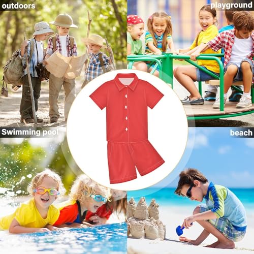 Image of 3T Toddler Boy Shorts Set Black Hawaiian Button Down Shirts Summer Outfits for Little Boy