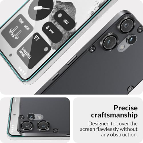 Image of ArmourPro Edge to Edge Tempered Glass for Nothing CMF Phone (2) Pro with Black Camera Ring Guard, 9H Screen Protector, Anti-Scratch, Anti-Fingerprint, Bubble-Free Installation Kit