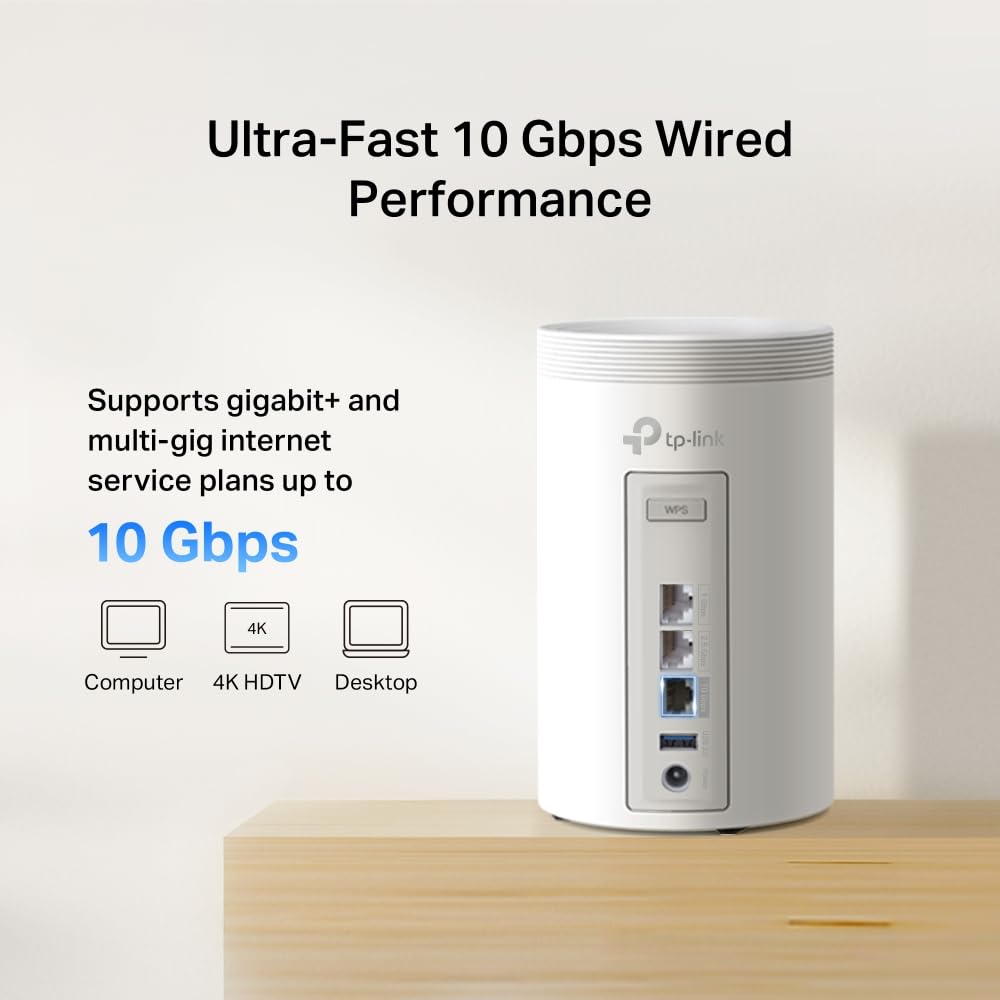 TP Link Deco BE68 BE14000 Tri-Band Whole Home Mesh WiFi 7 System