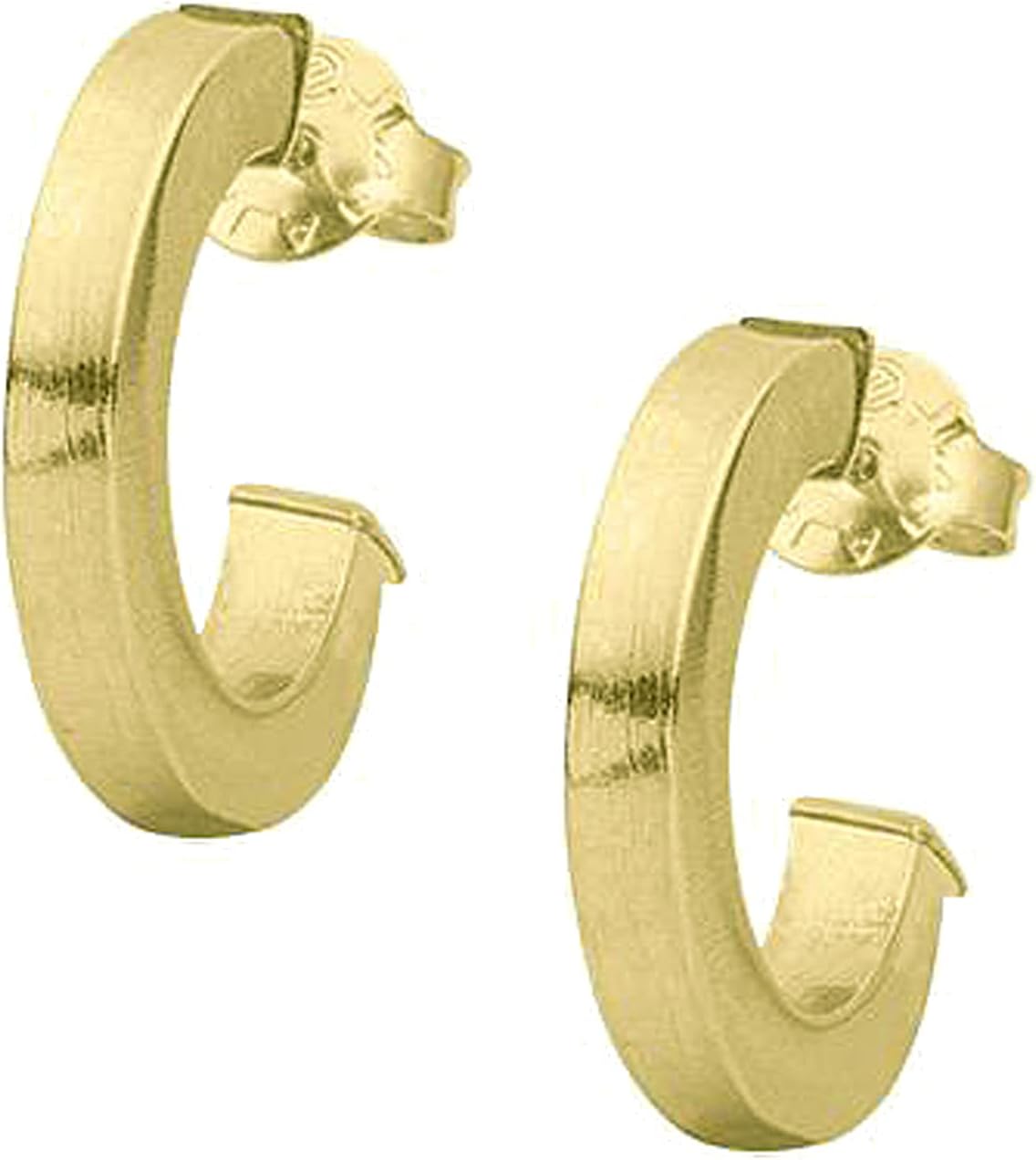 Sheila FajlBianca Petite Square Styled Hoop Earrings in Brushed Gold Plated